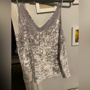 AMERICAN EAGLE silver velour tank top